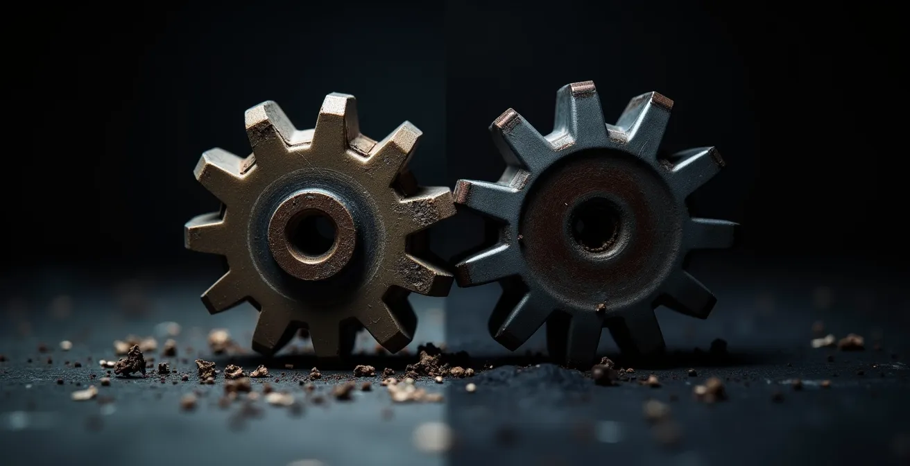 Extreme close-up of delaminated waterproof fabric showing manufacturing defect