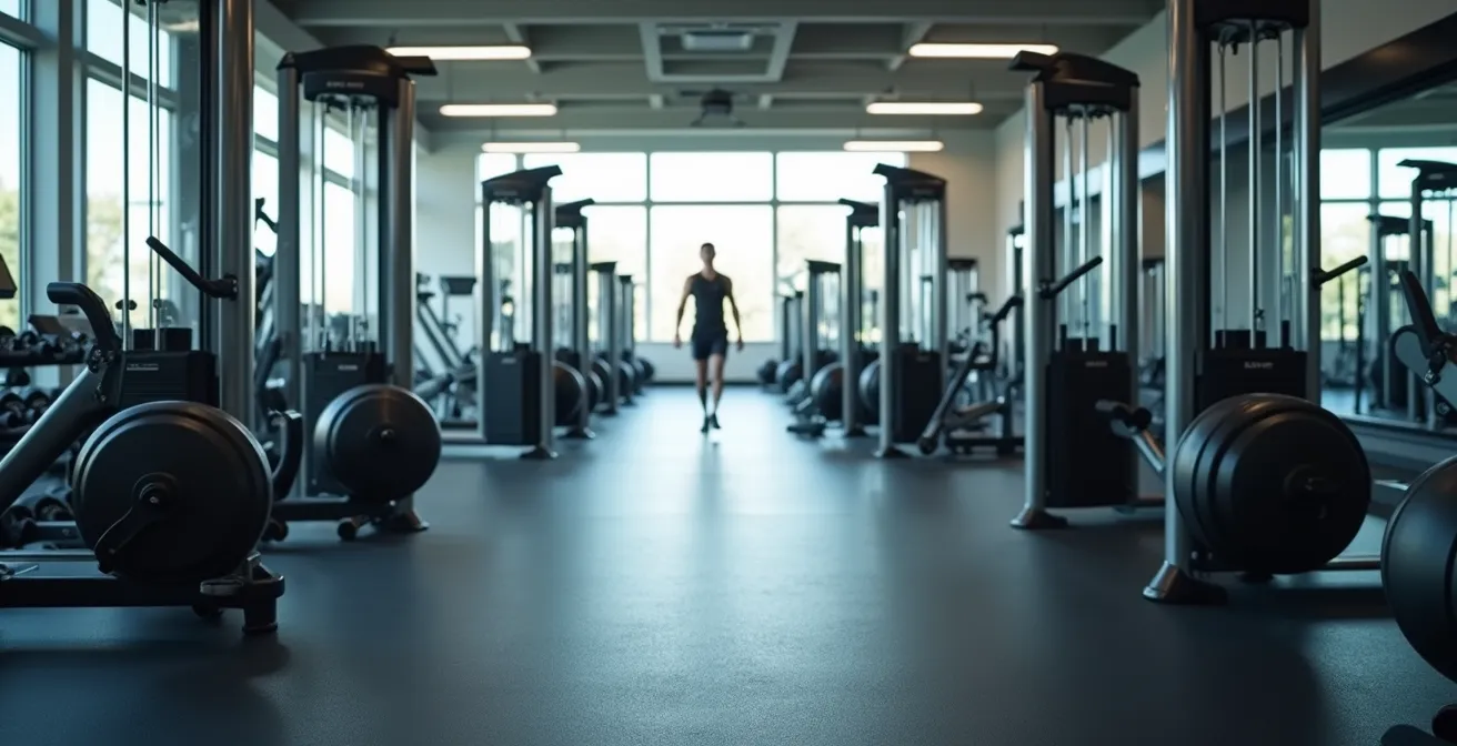 Time-lapse style image showing quick equipment transitions in workout