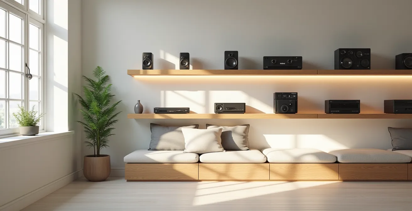 Well-organized sports equipment storage showing quality over quantity approach